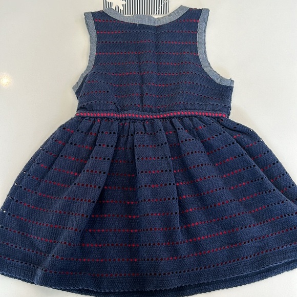 Splendid Blue Red Eyelet Dress Girls Baby Toddler 12/18 months July 4 NEW - Picture 6 of 6